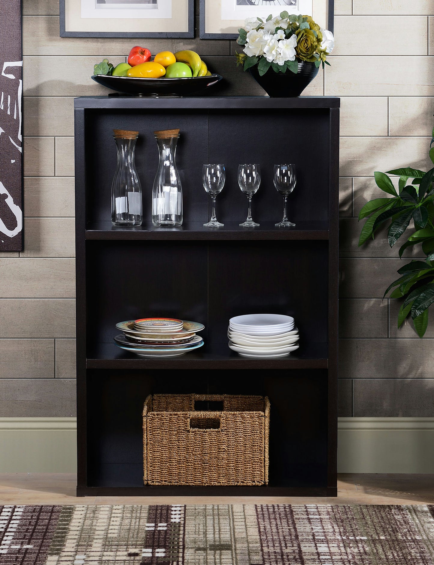 3 Shelf Wood Bookcase