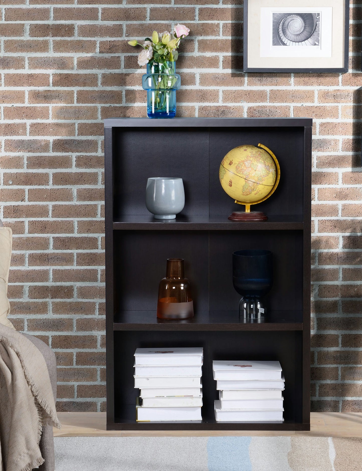 3 Shelf Wood Bookcase