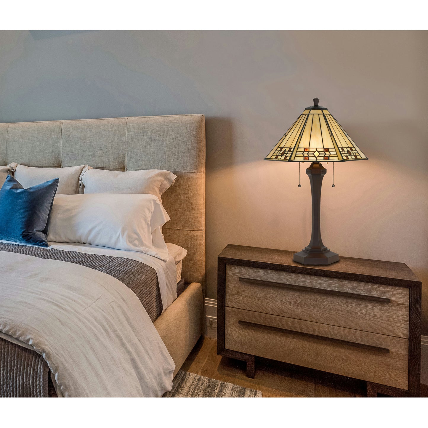 Matt black Resin Tiffany - Table lamp