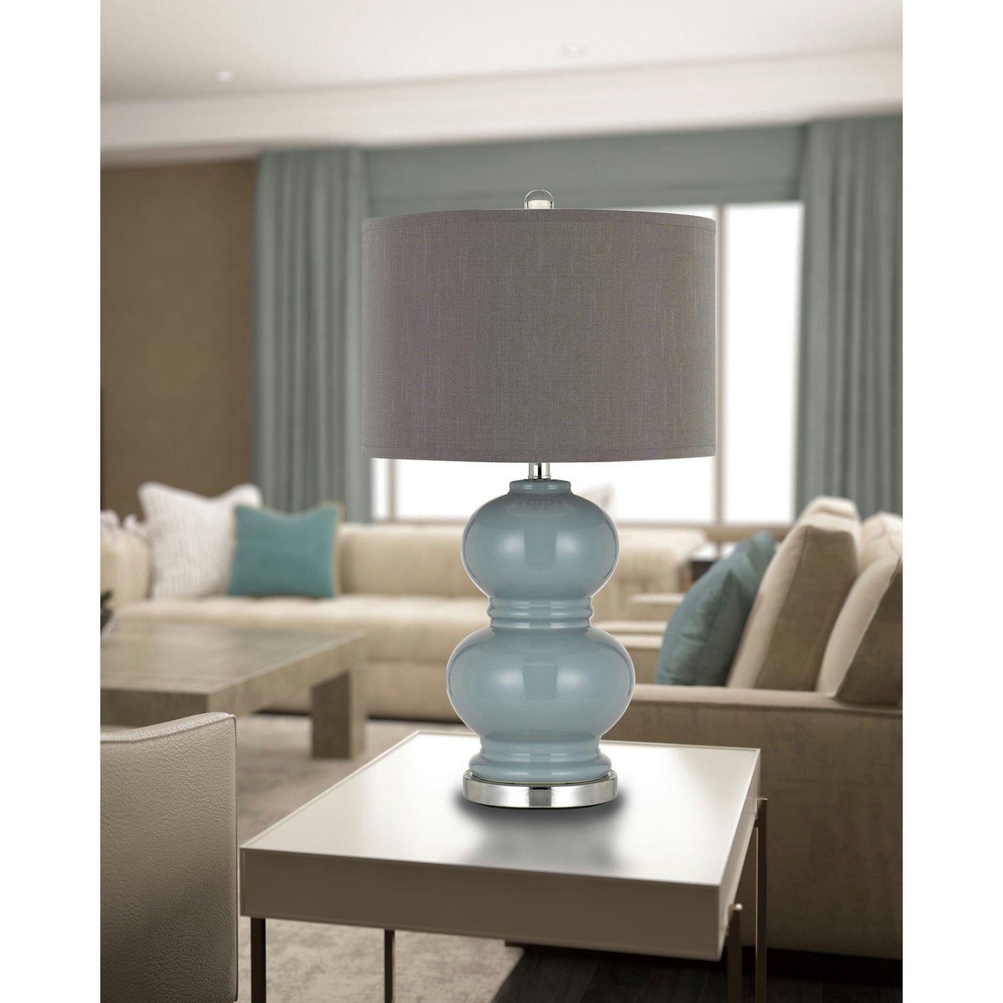 Slate blue Metal Bergamo - 2 pc.table lamp set