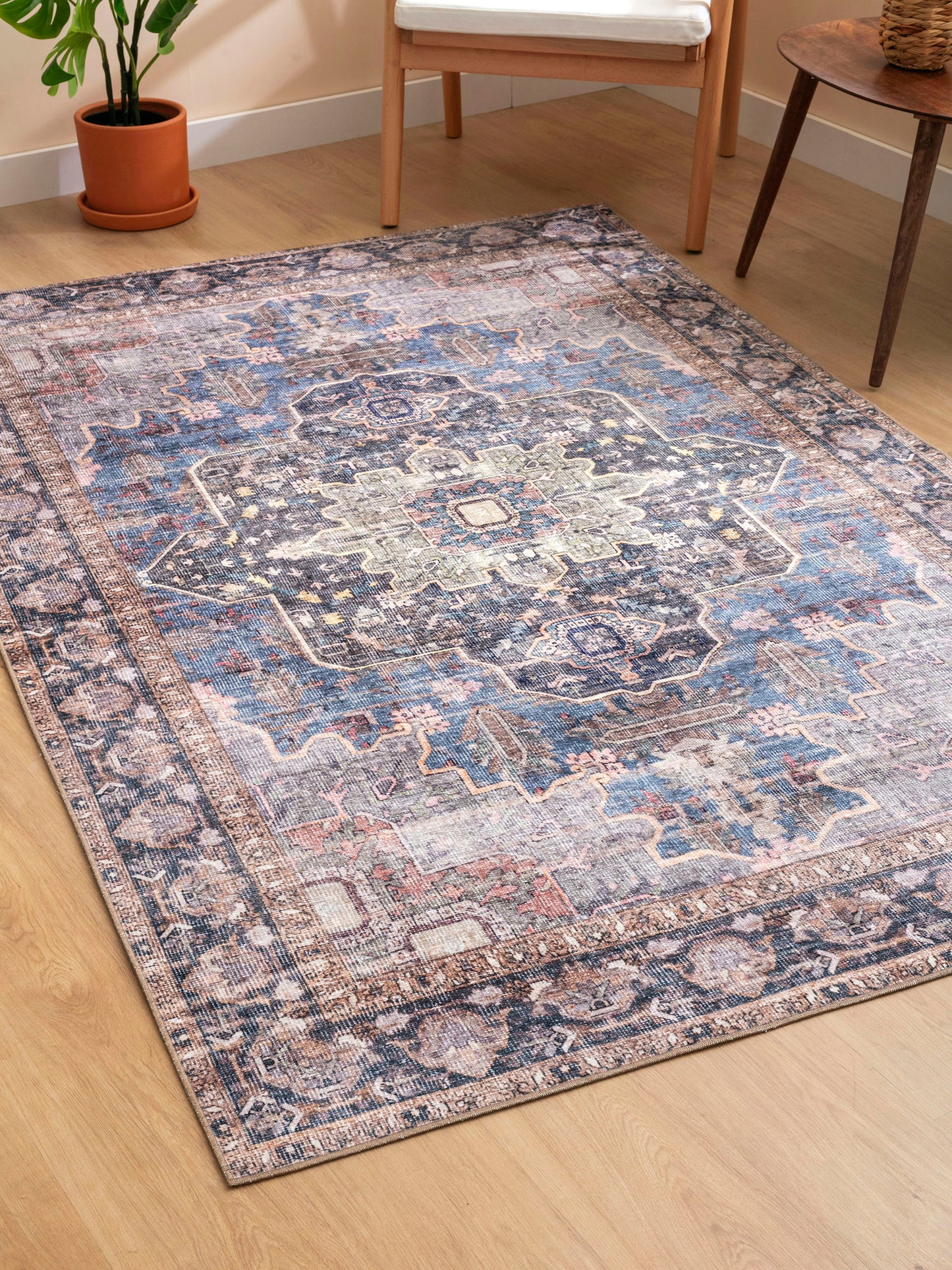 Kaleen Boho Patio Collection Navy Blue Runner 2'3" x 7'6"