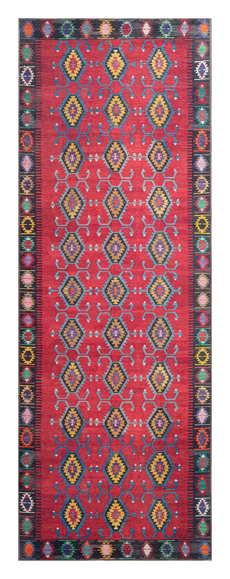 Kaleen Boho Patio Collection Bright Cranberry Throw Rug 3' x 5'