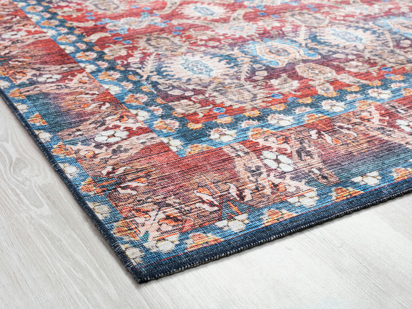 Kaleen Boho Patio Collection Multi Blue Area Rug 8' x 10'