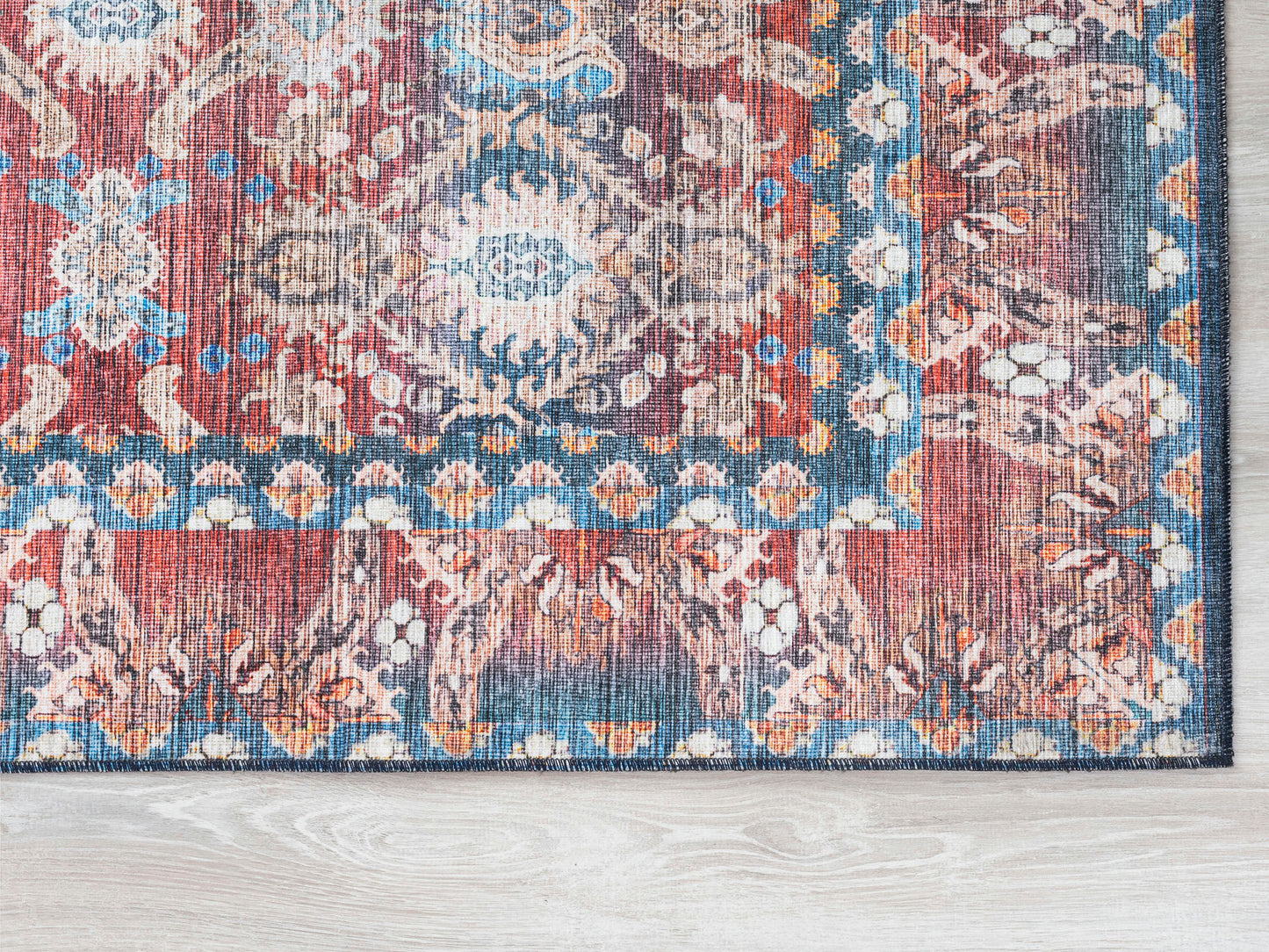 Kaleen Boho Patio Collection Multi Blue Area Rug 8' x 10'
