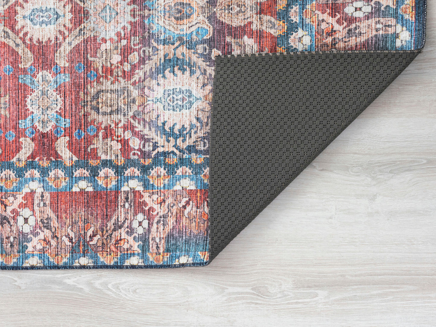 Kaleen Boho Patio Collection Multi Blue Throw Rug 3' x 5'