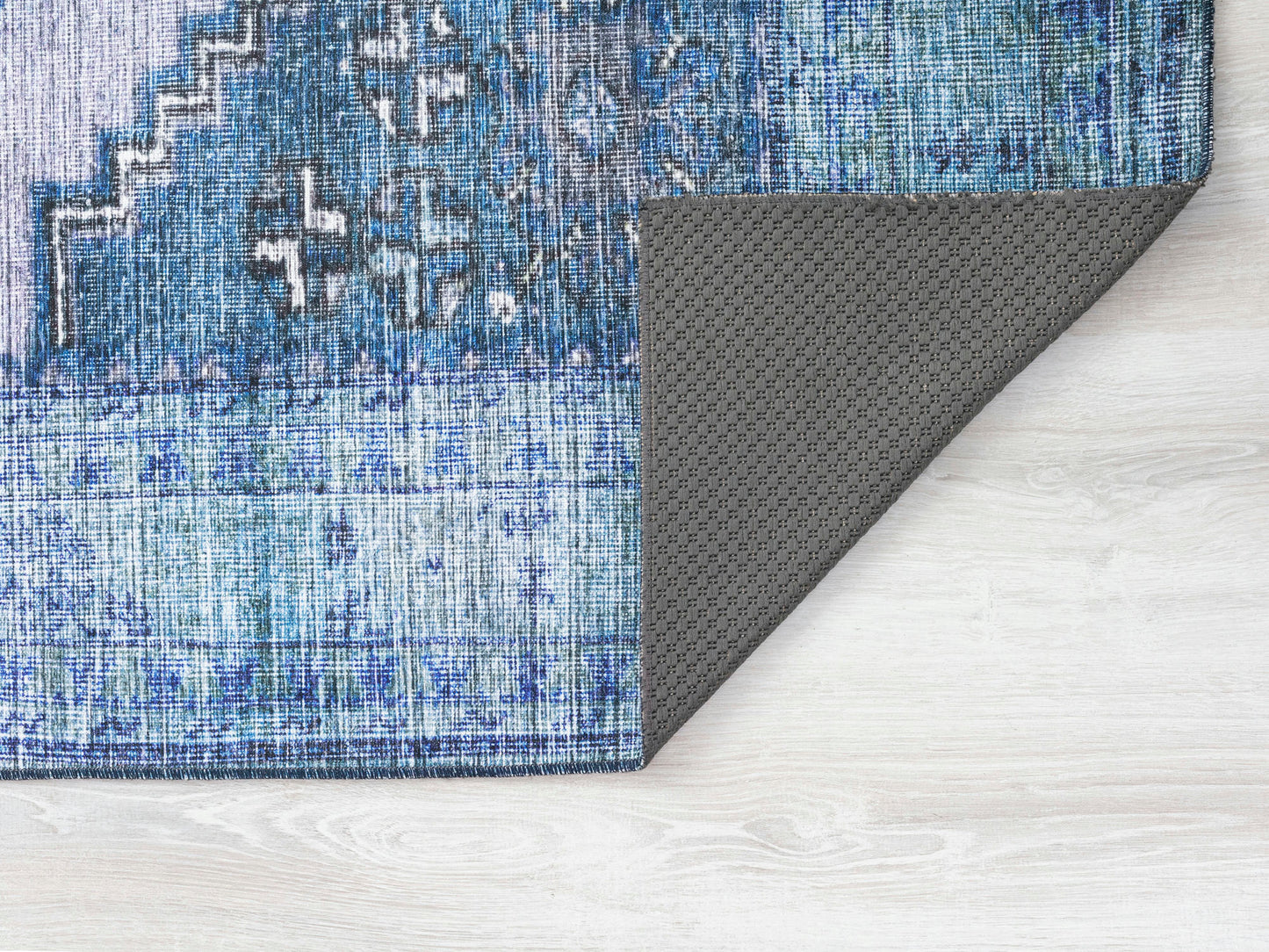 Kaleen Boho Patio Collection Blue Lavender Throw Rug 3' x 5'