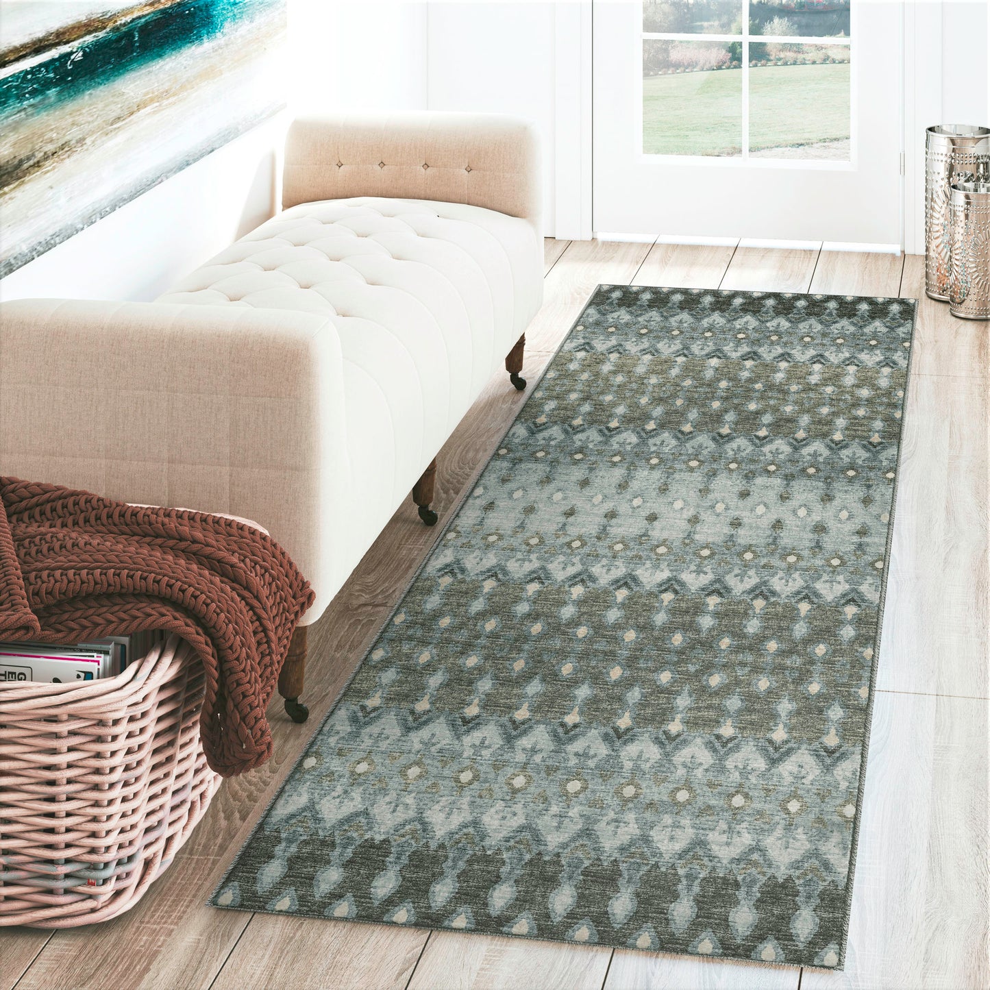 Brisbane BR1 Mineral Blue 2'3" x 7'6" Runner Rug