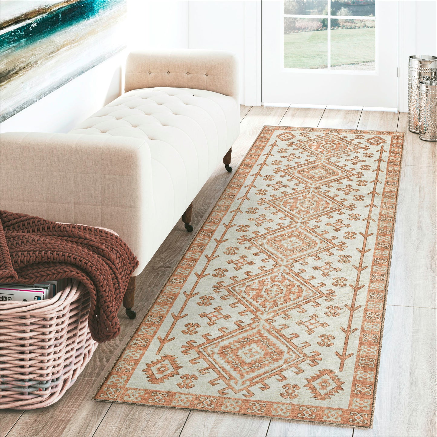 Brisbane BR2 Ivory 2'3" x 7'6" Runner Rug