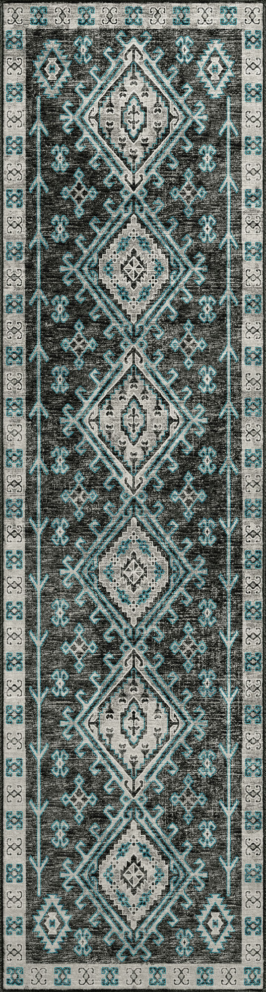 Brisbane BR2 Midnight 2'3" x 7'6" Runner Rug