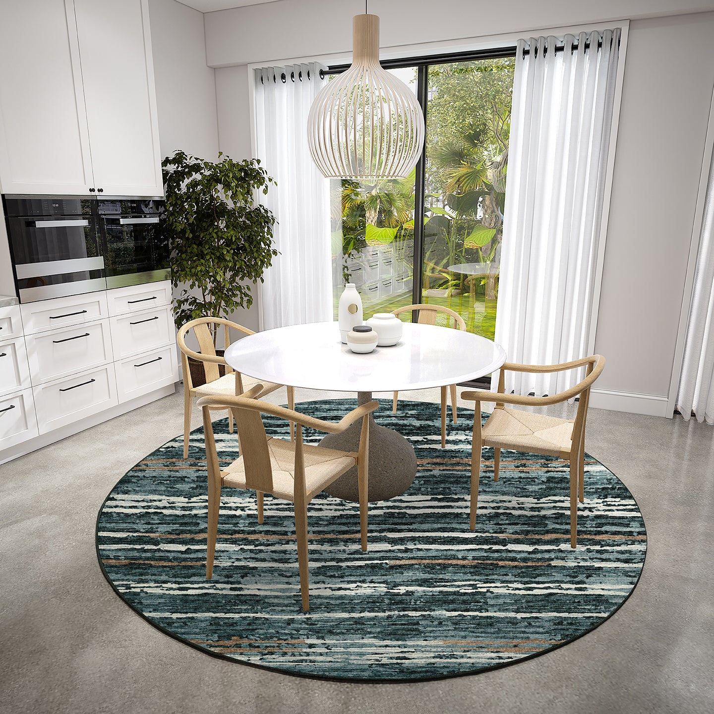 Brisbane BR4 Midnight 8' x 8' Round Rug