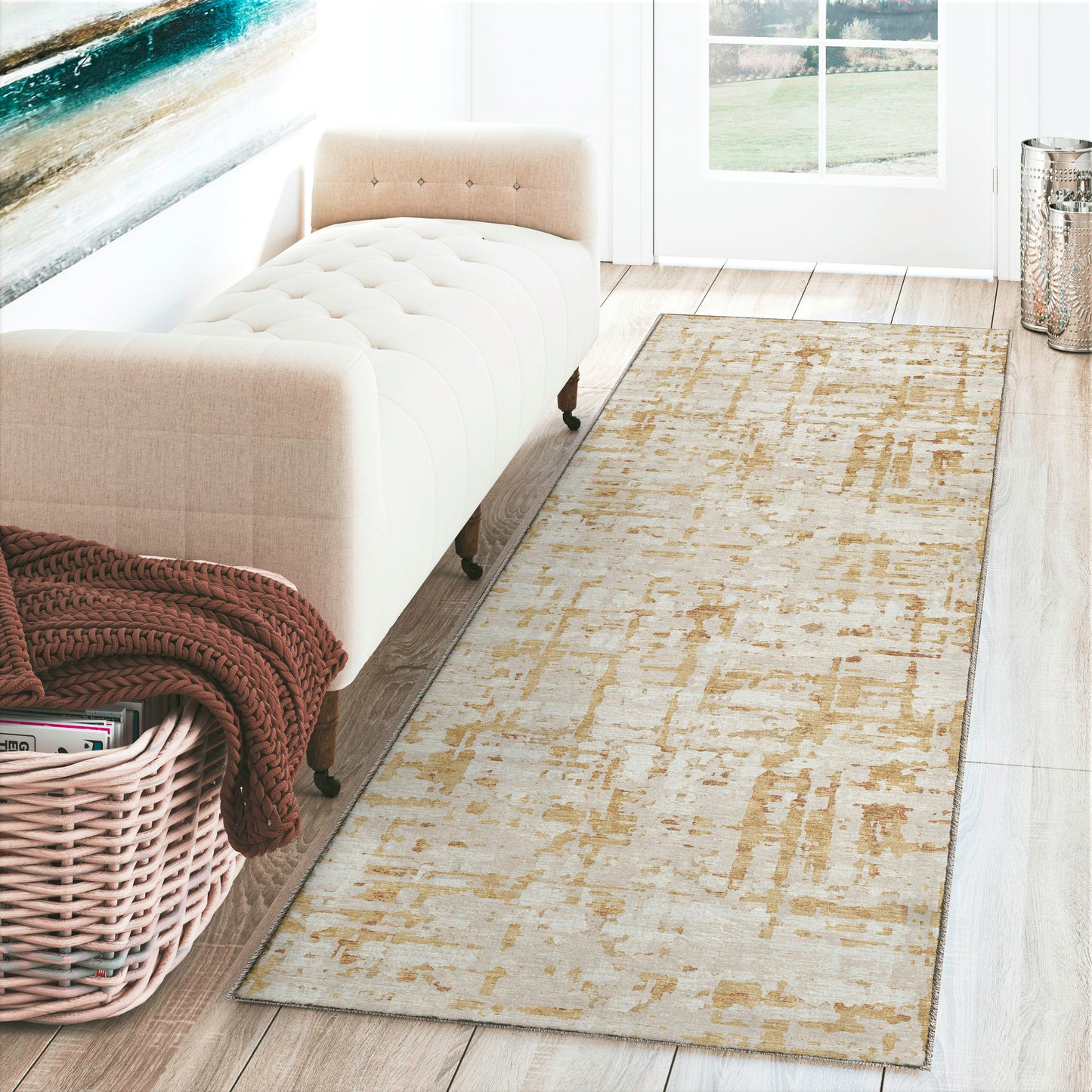 Brisbane BR5 Khaki 2'3" x 7'6" Runner Rug