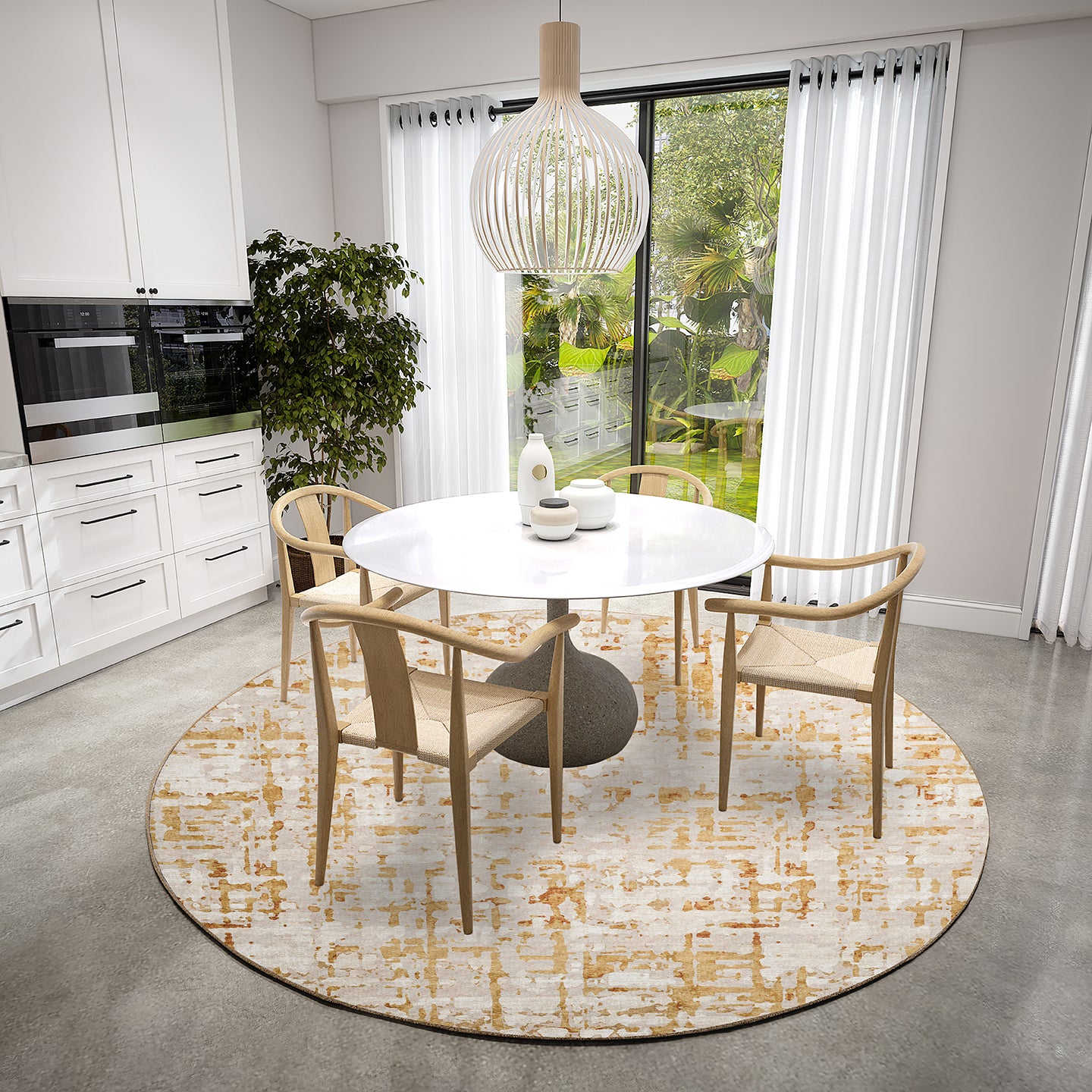 Brisbane BR5 Khaki 8' x 8' Round Rug
