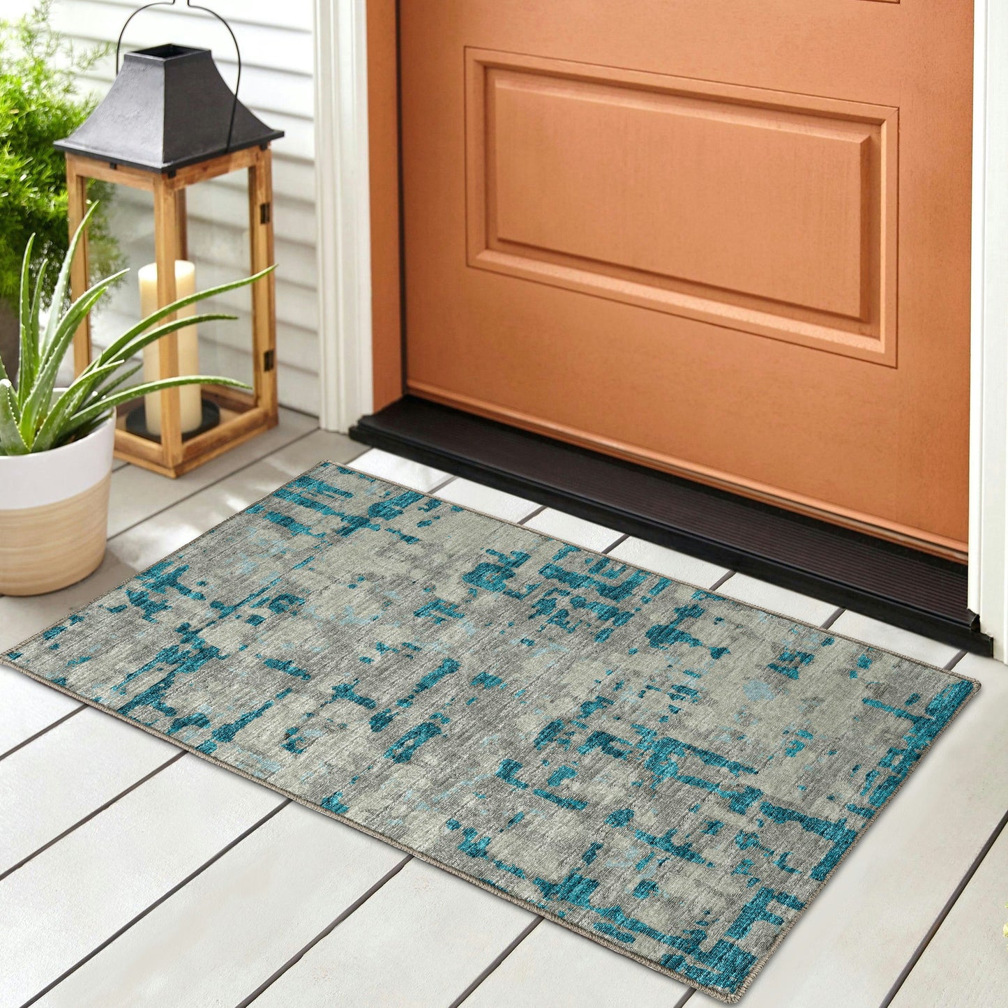 Brisbane BR5 Teal 1'8" x 2'6" Rug
