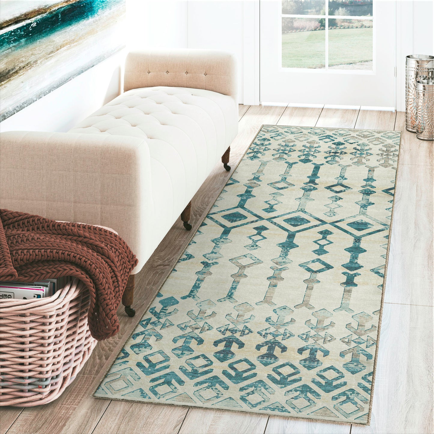 Brisbane BR8 Linen 2'3" x 7'6" Runner Rug