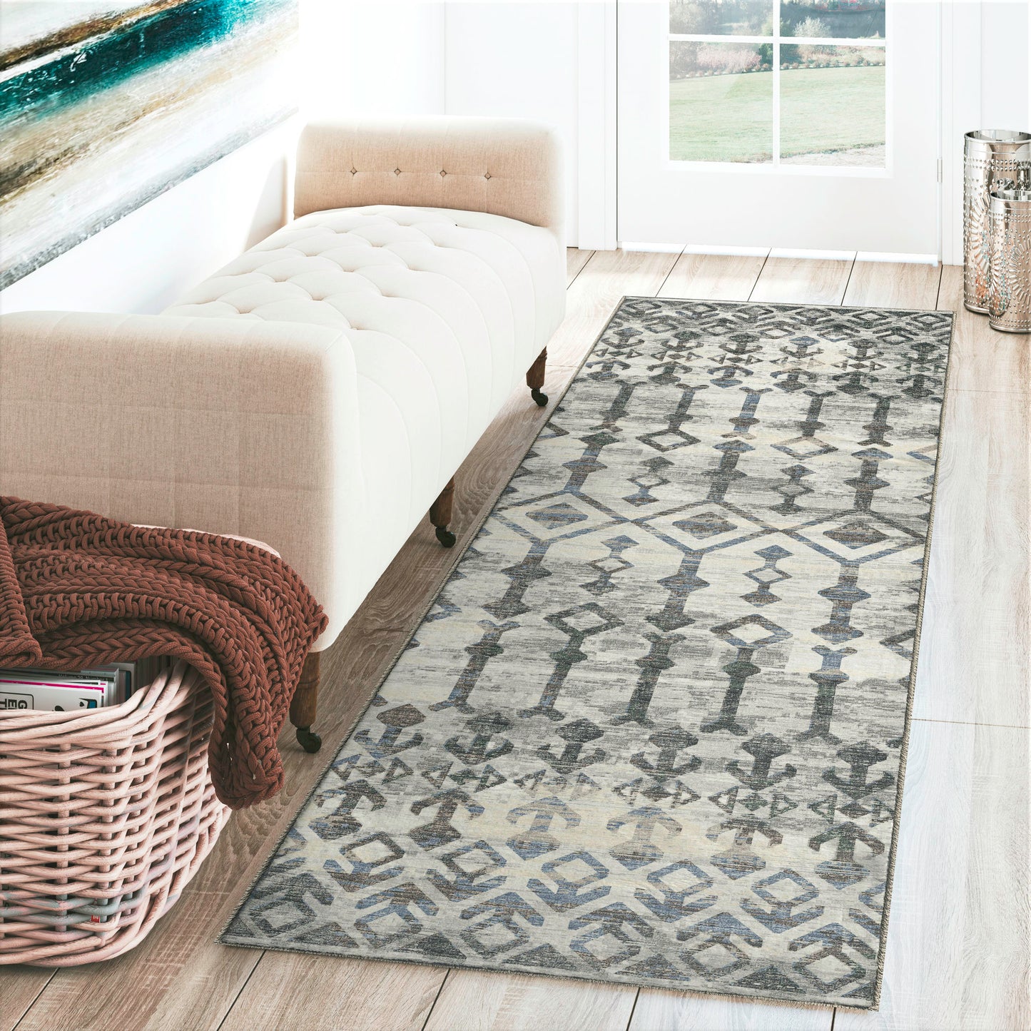 Brisbane BR8 Silver 2'3" x 7'6" Runner Rug