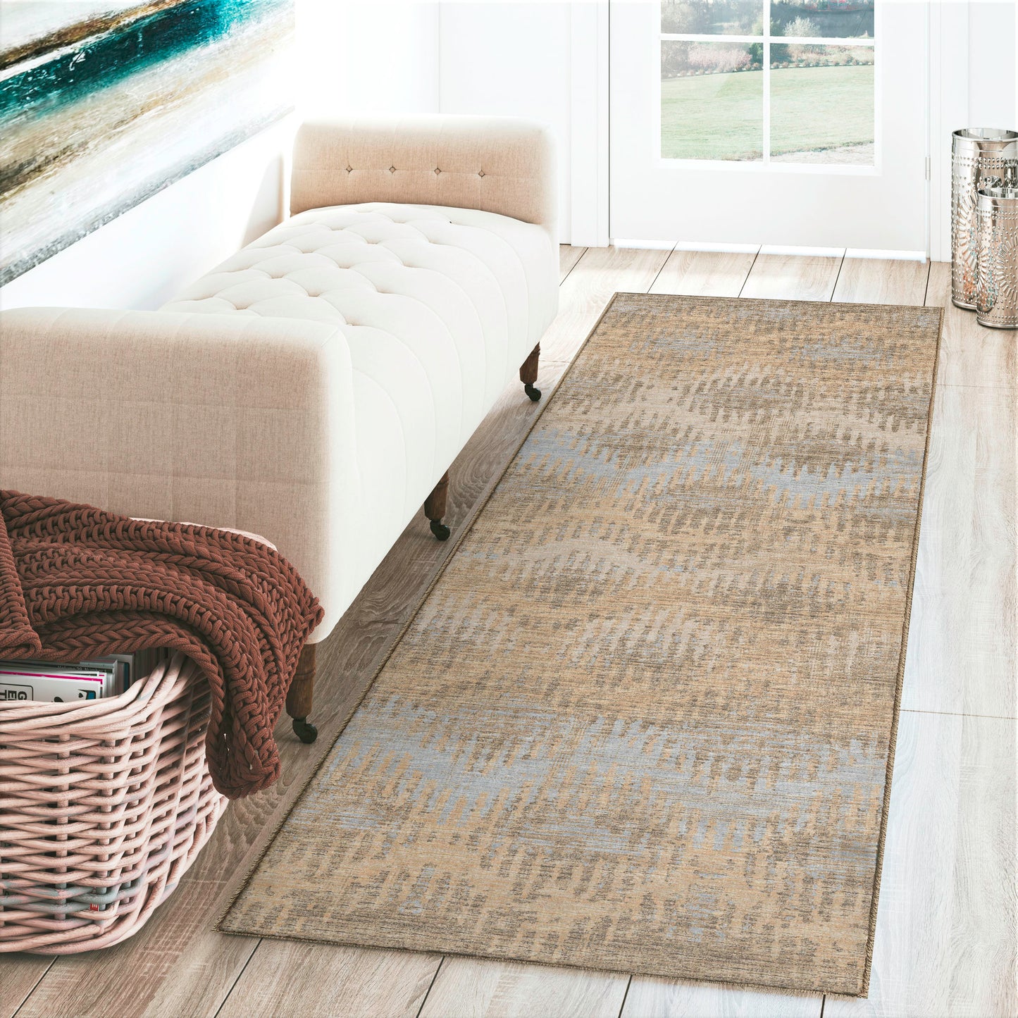 Brisbane BR9 Sandstone 2'3" x 7'6" Runner Rug