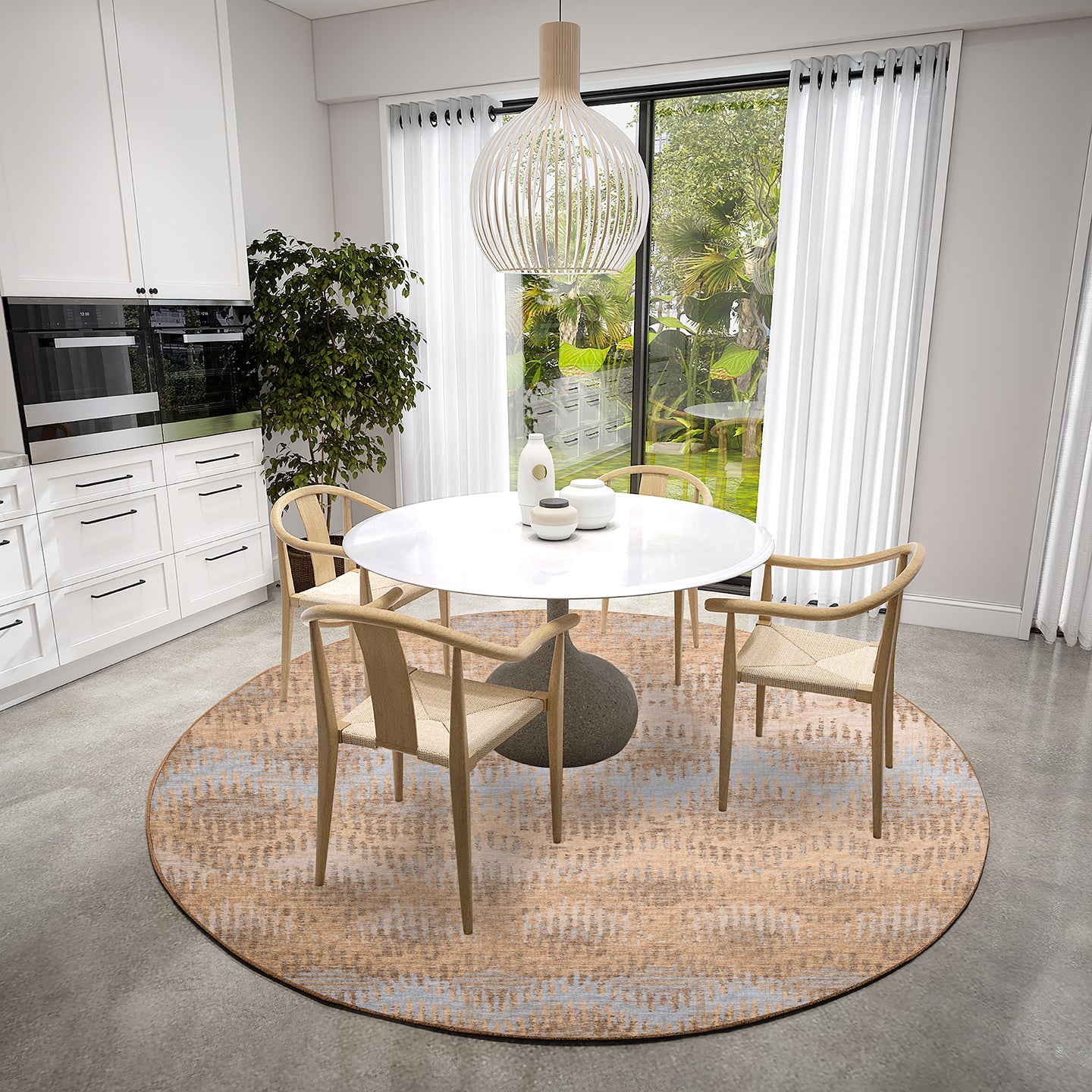Brisbane BR9 Sandstone 8' x 8' Round Rug