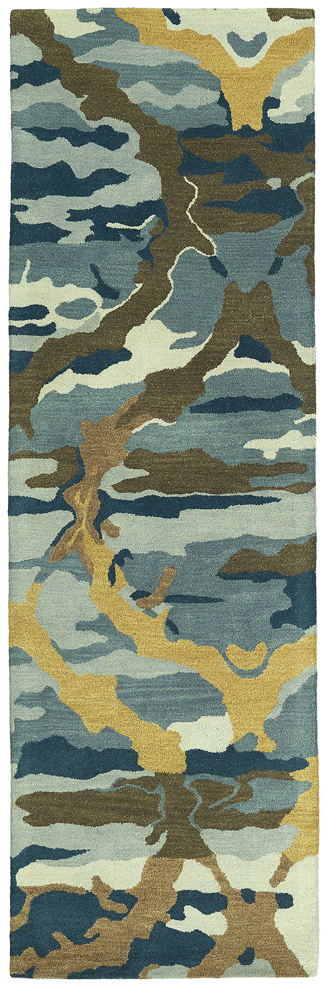 Kaleen Brushstrokes Collection Midnight Blue SlateBlue Throw Rug 2' x 3'