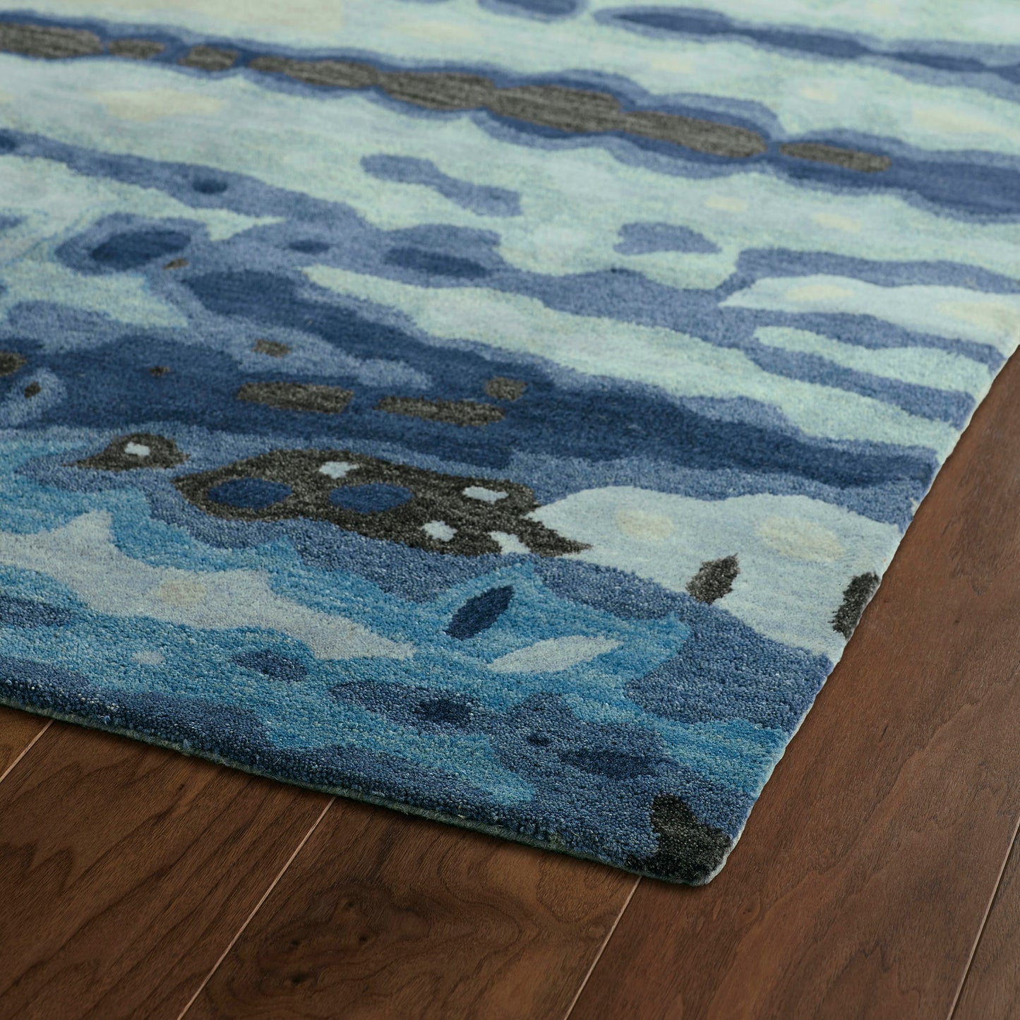 Kaleen Brushstrokes Collection Blue DarkBlue Runner 2'6" x 8'