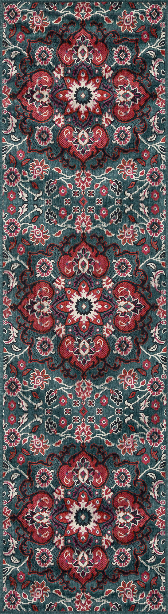 Kaleen Bitki Collection Dark Teal Runner 2'2" x 7'10"