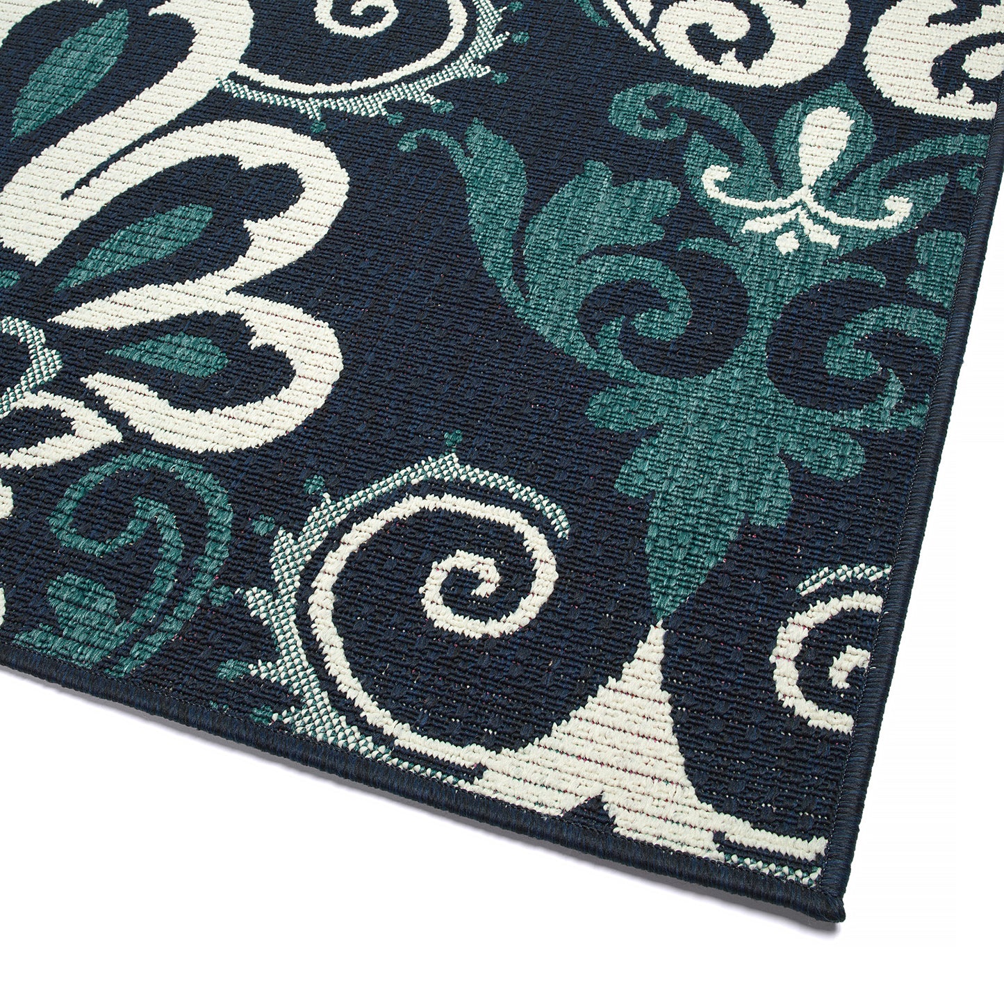 Kaleen Bitki Collection Navy Teal Area Rug 7'10 x 10'10"