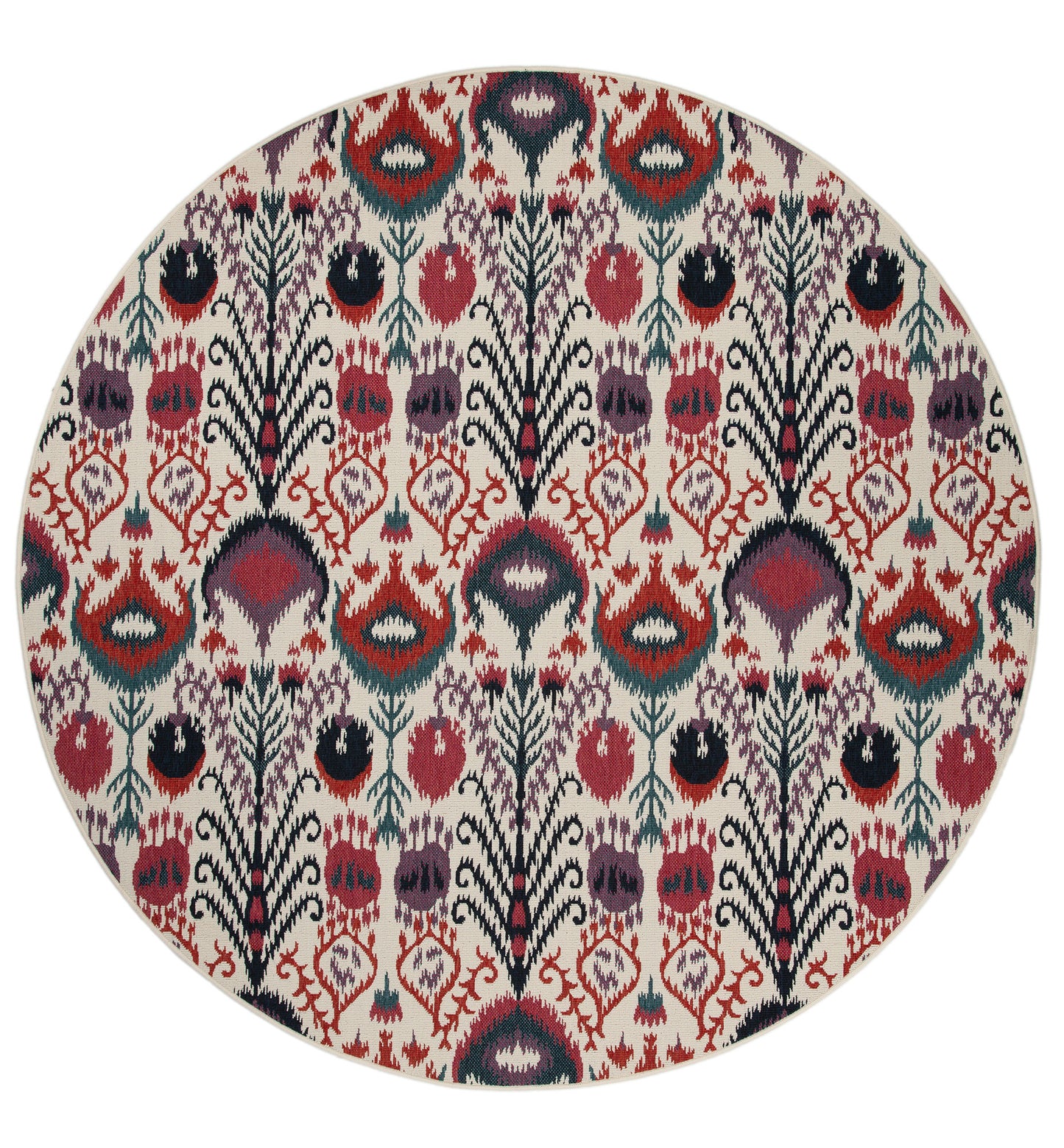 Kaleen Bitki Collection Ivory Red Area Rug 5'3" x 7'6"