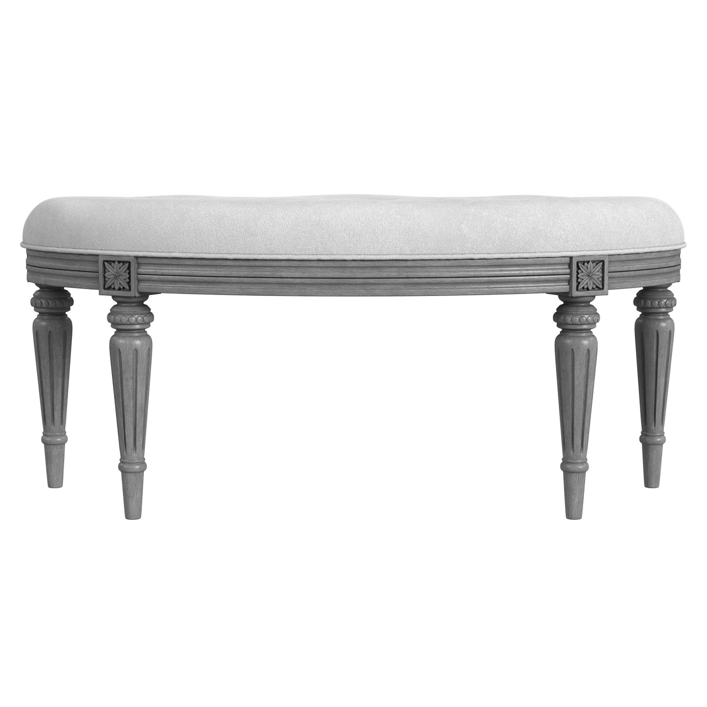 Butler Specialty Company, Tamara Upholstered Demilune 45"W Bench, Gray