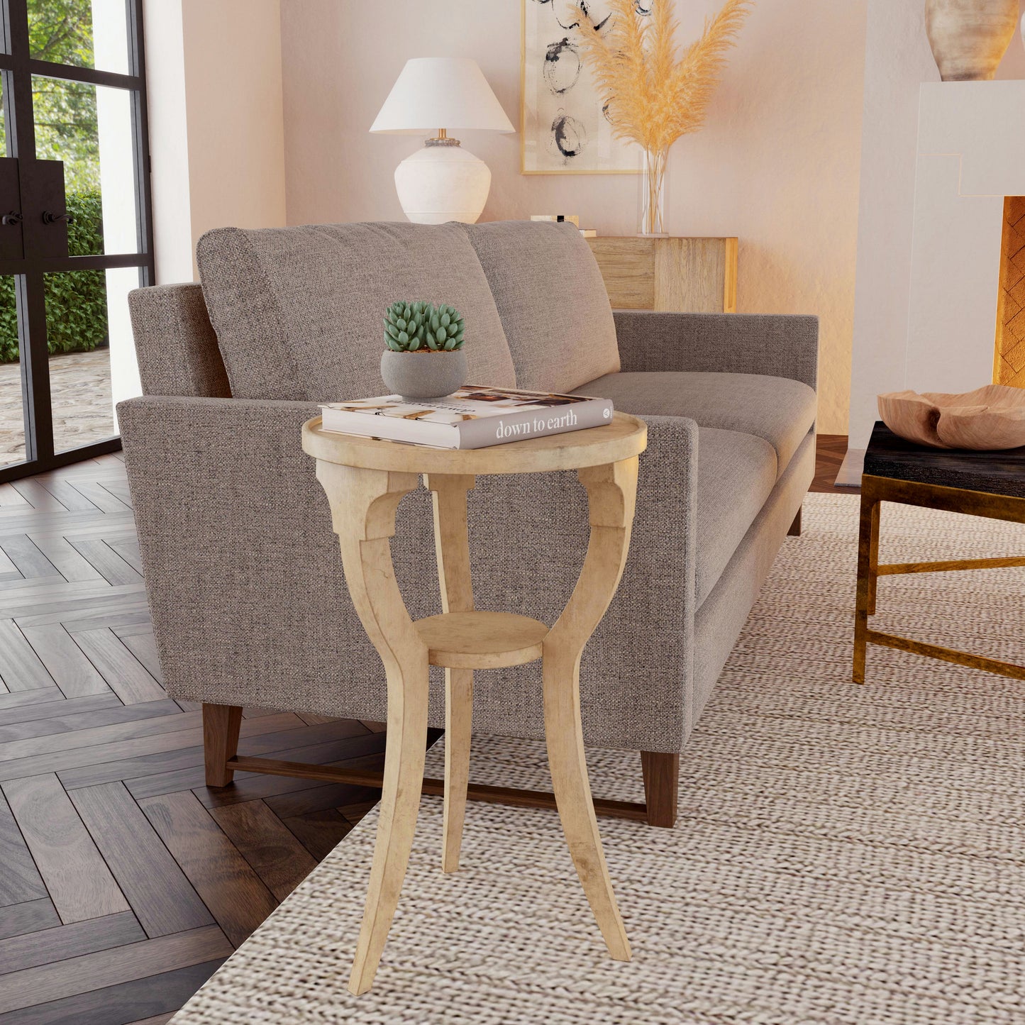 Butler Specialty Company, Dalton Round 15.75"W Accent Table, Beige