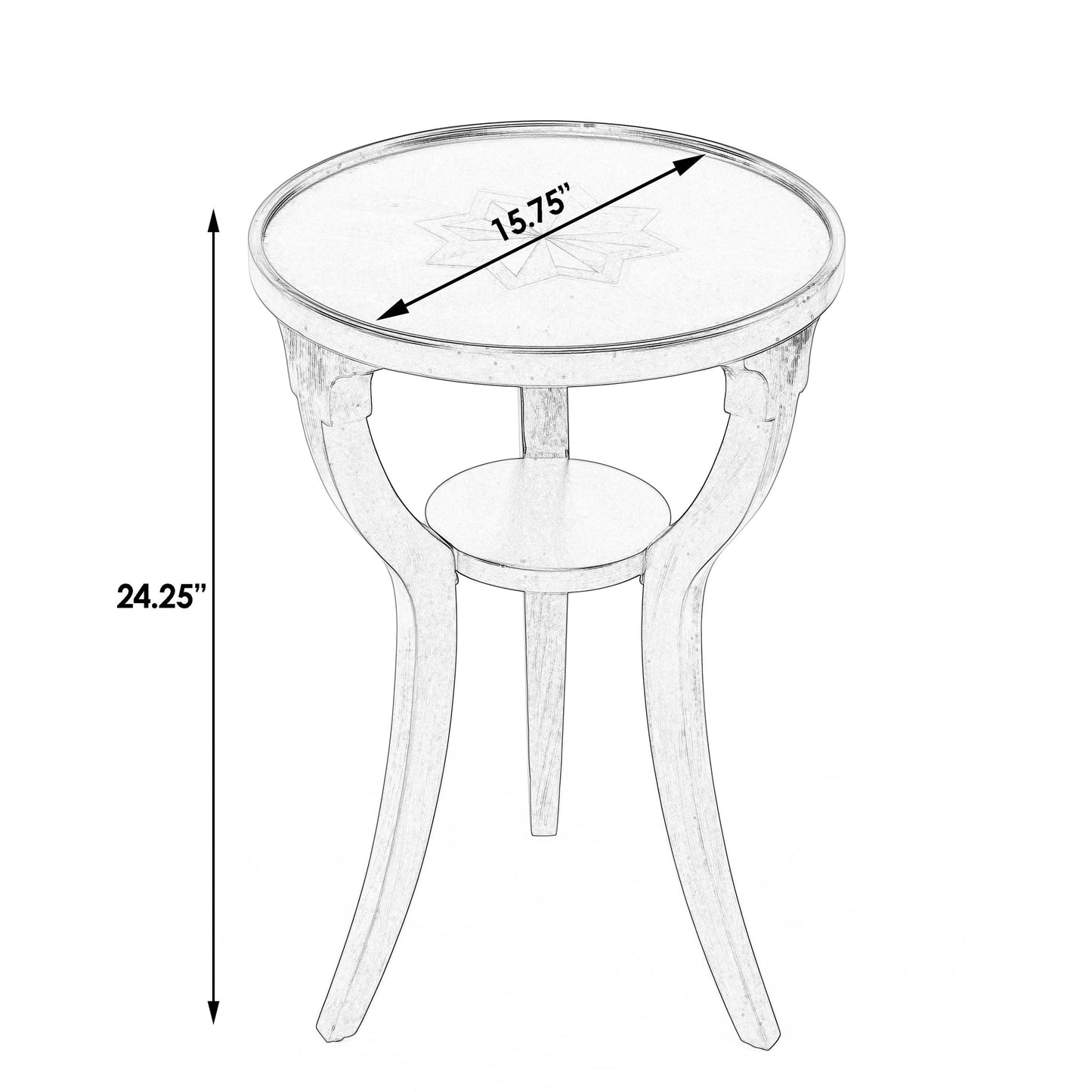 Butler Specialty Company, Dalton Round 15.75"W Accent Table, Beige