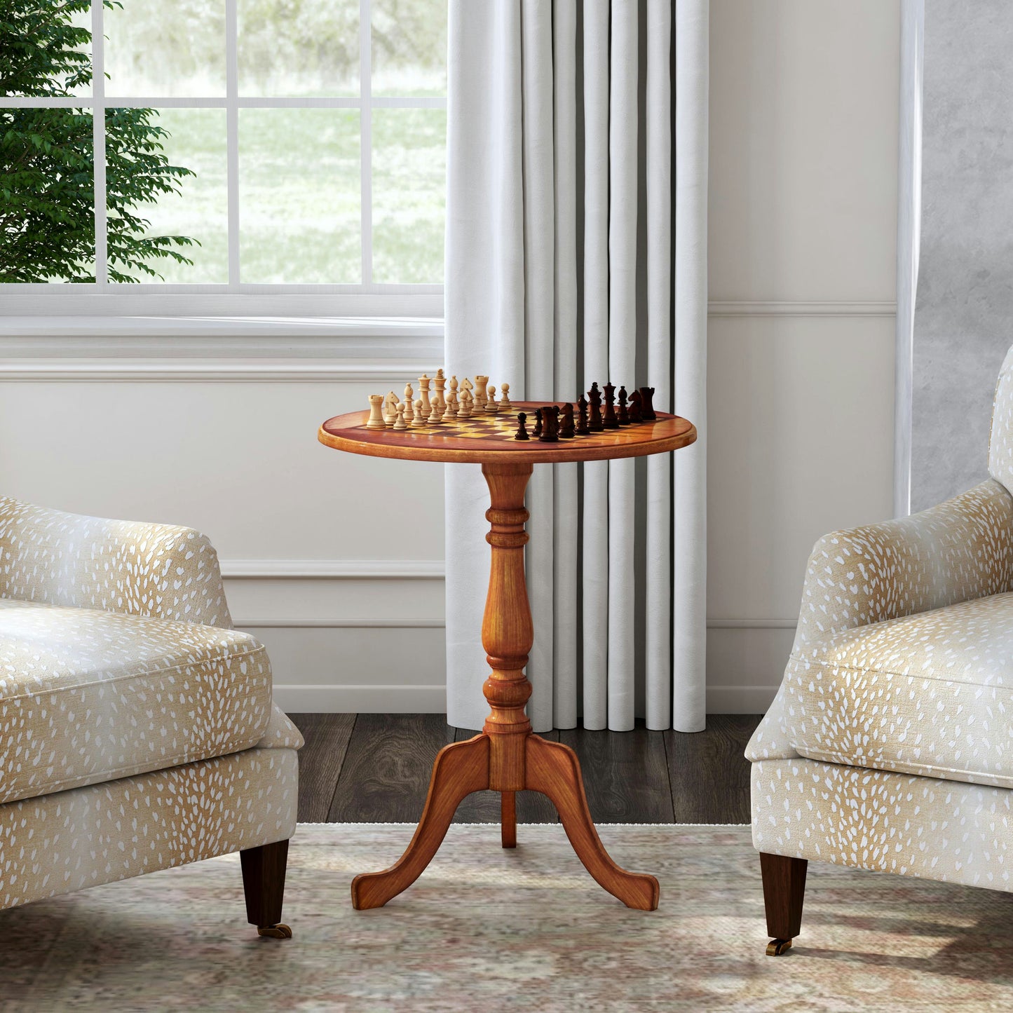 Butler Specialty Company, Colbert 22" Round Pedestal Game Table, Medium Brown