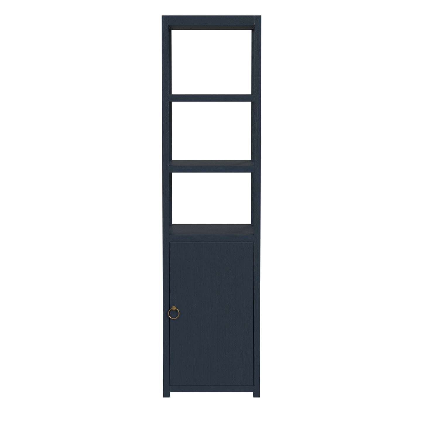 Butler Specialty Company, Lark 3- Tier 1 Door Narrow Bookcase Etagere, Navy Blue