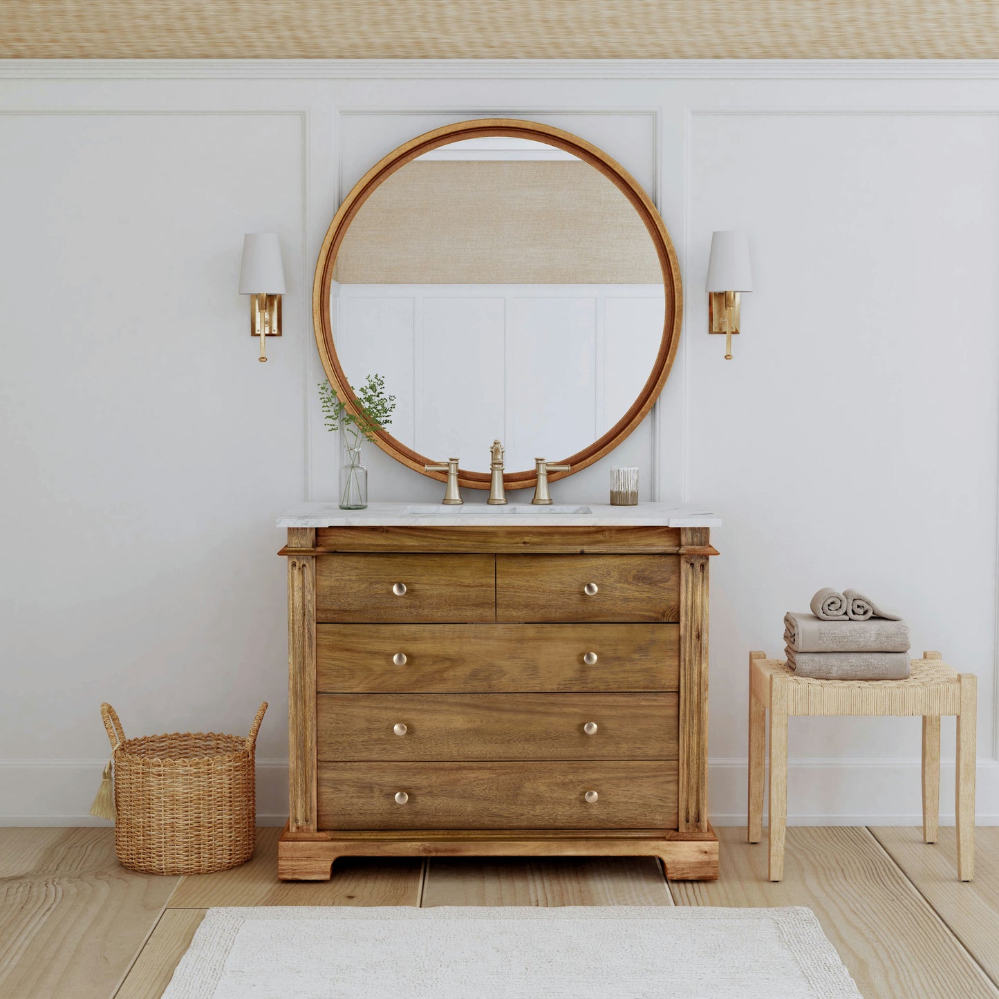 Butler Specialty Company, Rochelle 42" Single Natural Bathroom Vanity Set, Brown