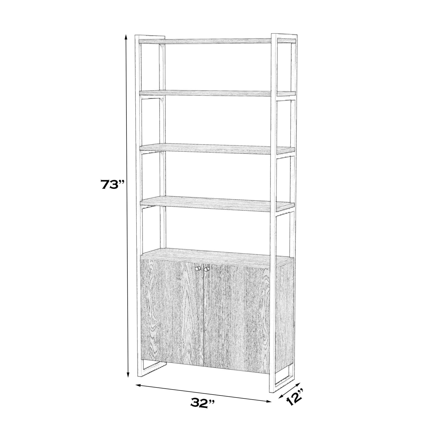 Butler Specialty Company, Drake 73" Two Door Walnut Bookcase, Brown