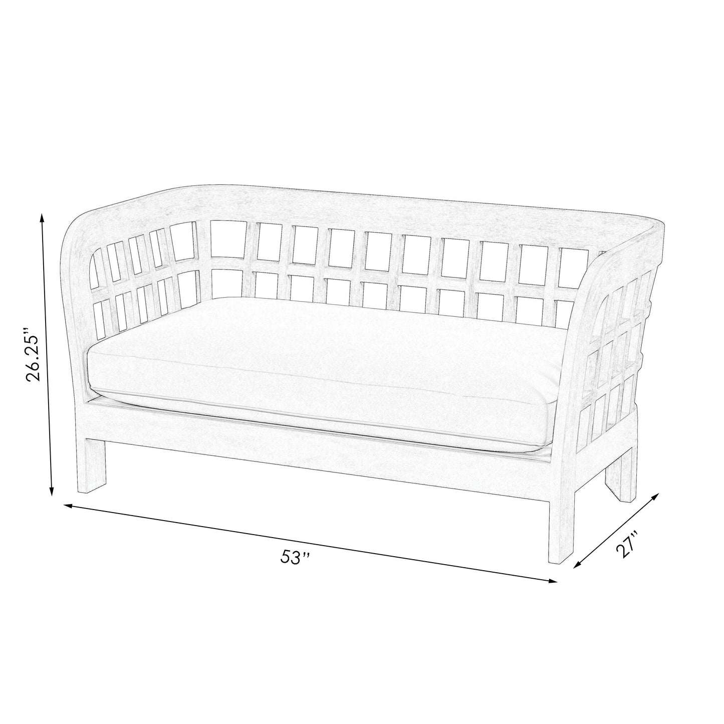 Butler Specialty Company, Monhegan Teak Outdoor Loveseat, Natural