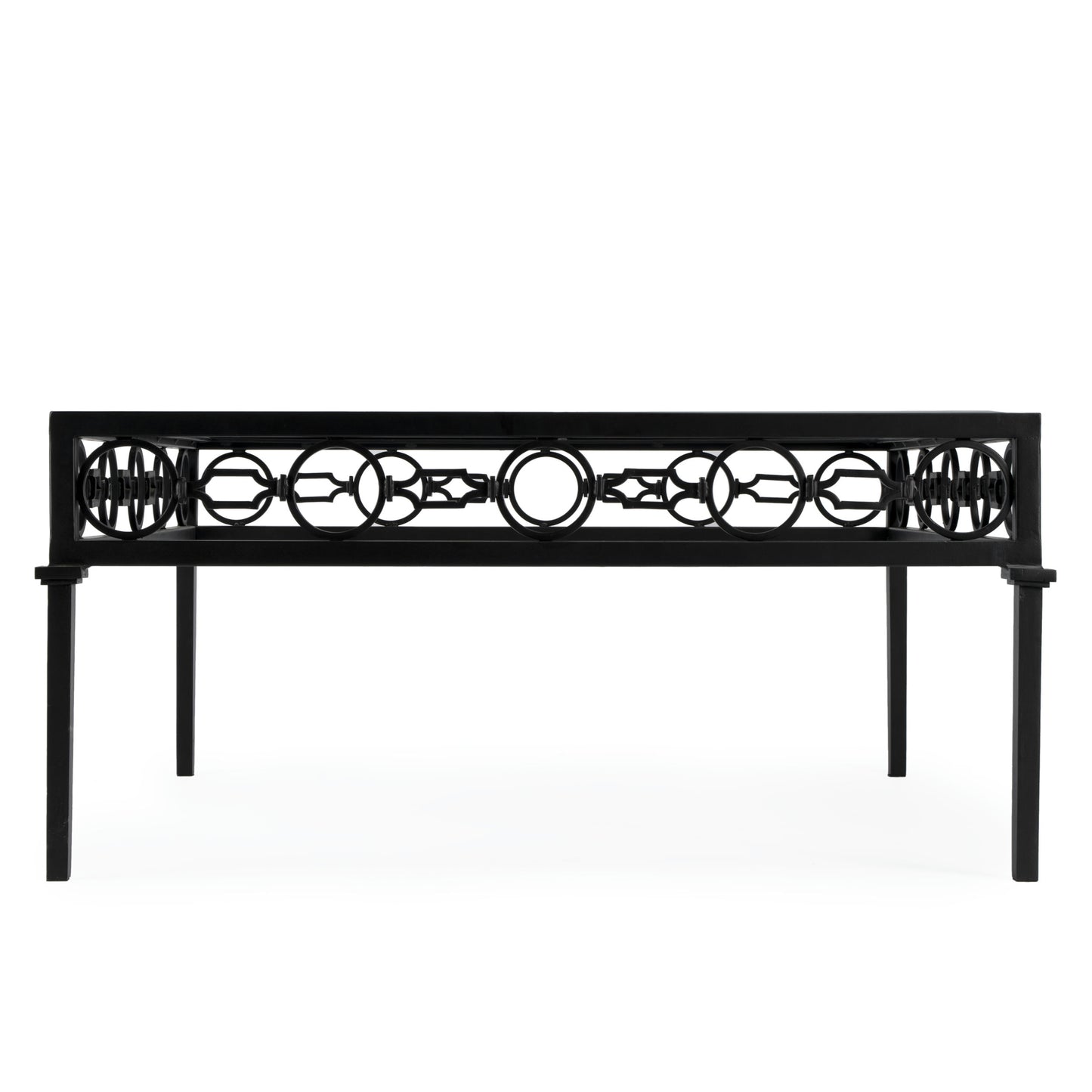 Butler Specialty Company, Southport Iron Upholstered Outdoor Coffee Table, Black