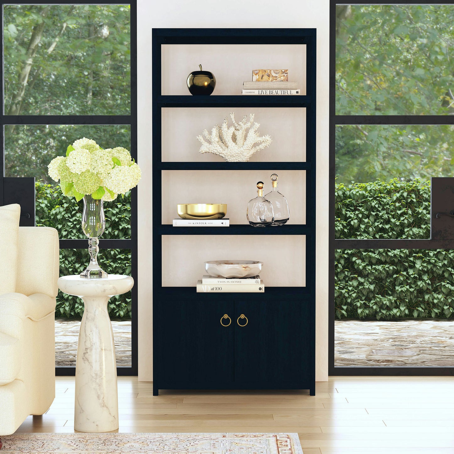 Butler Specialty Company, Lark 4- Tier Etagere Bookcase Cabinet, Blue, Dark Navy