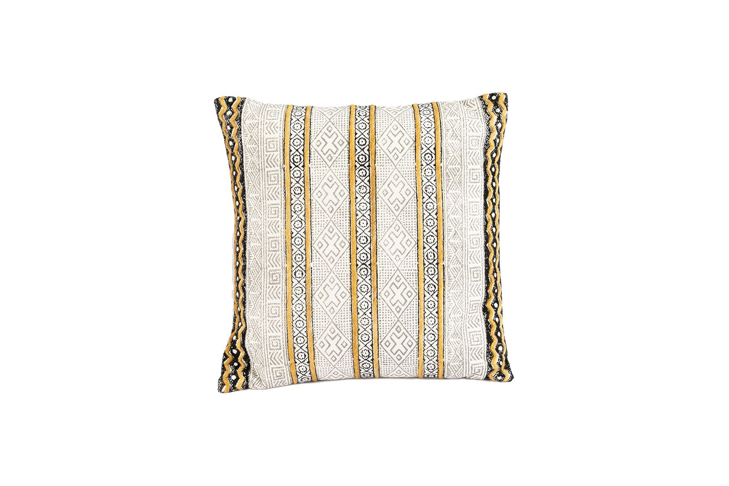 Cushion Cotton ROSHNI w/ Yellow Embroidery 20X20"