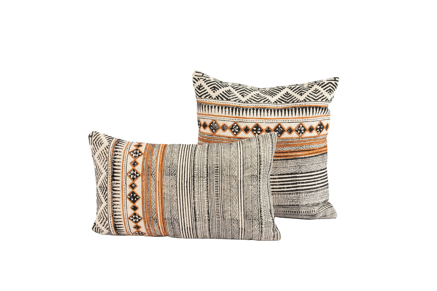 Cushion Cotton RINA w/ Orange Embroidery 14X24"