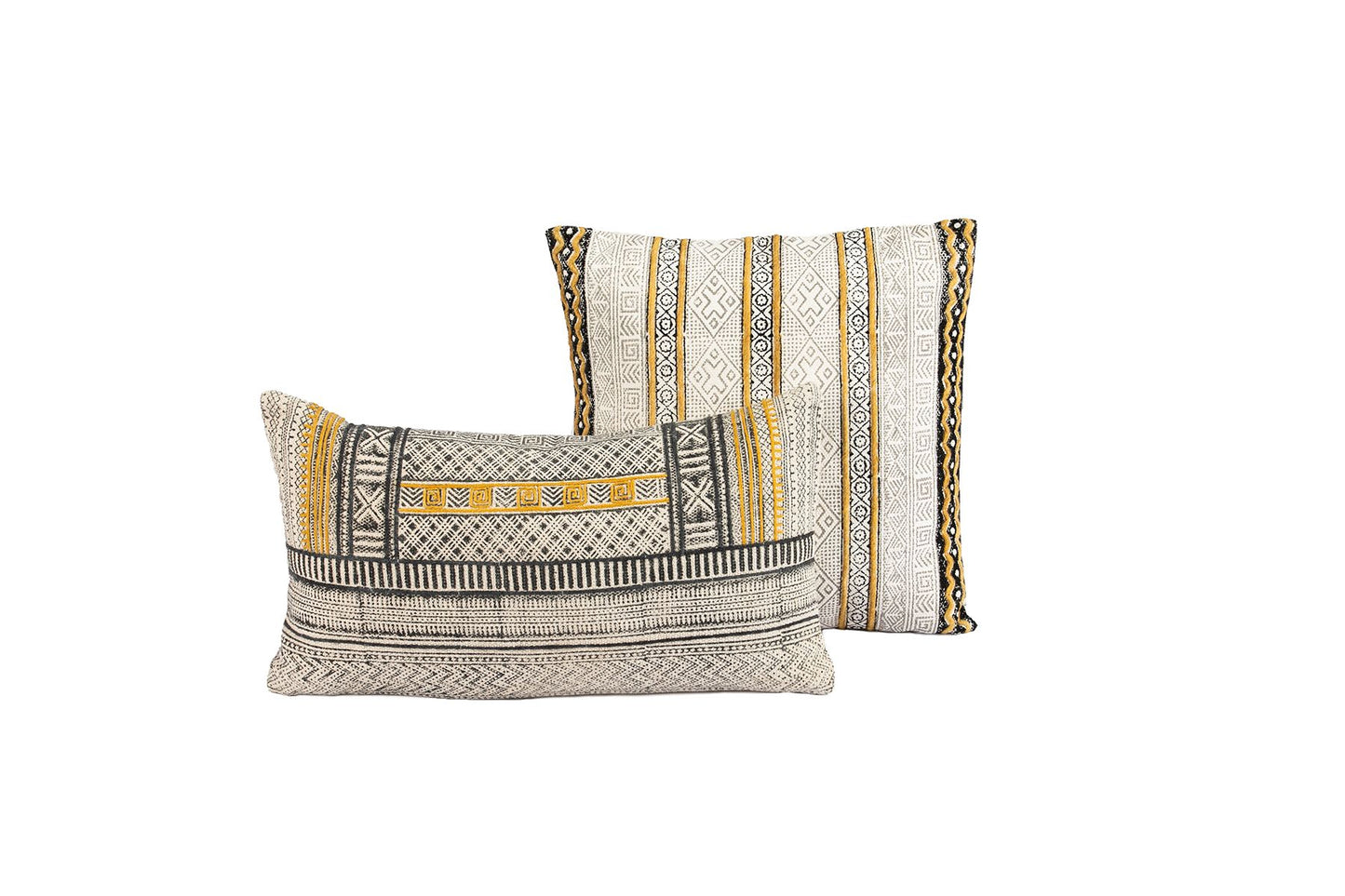 Cushion Cotton ROSHNI w/ Yellow Embroidery 14x25"