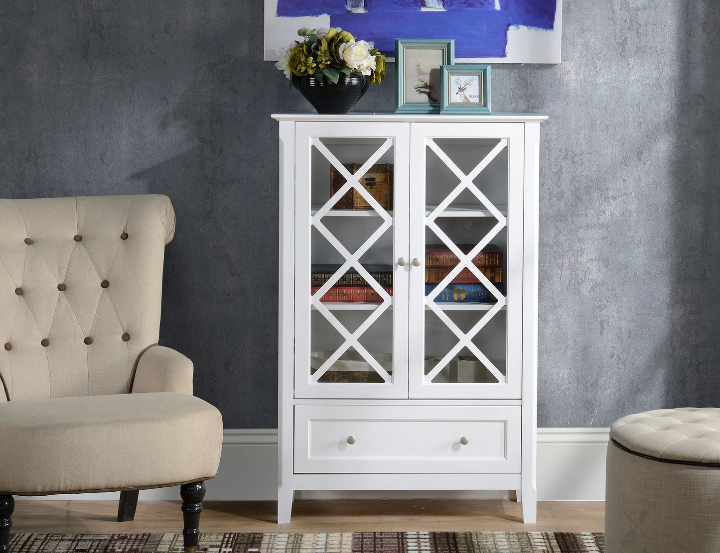 Savannah Accent Cabinet With Two Doors and Lower Drawer