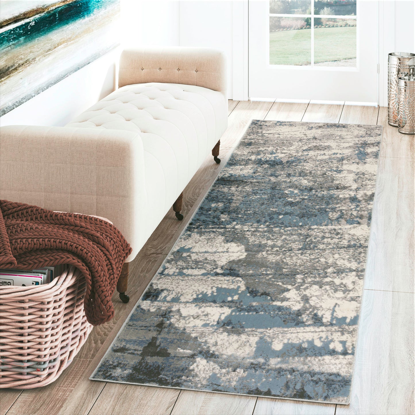 Cascina CC6 Indigo 2'3" x 7'5" Runner Rug