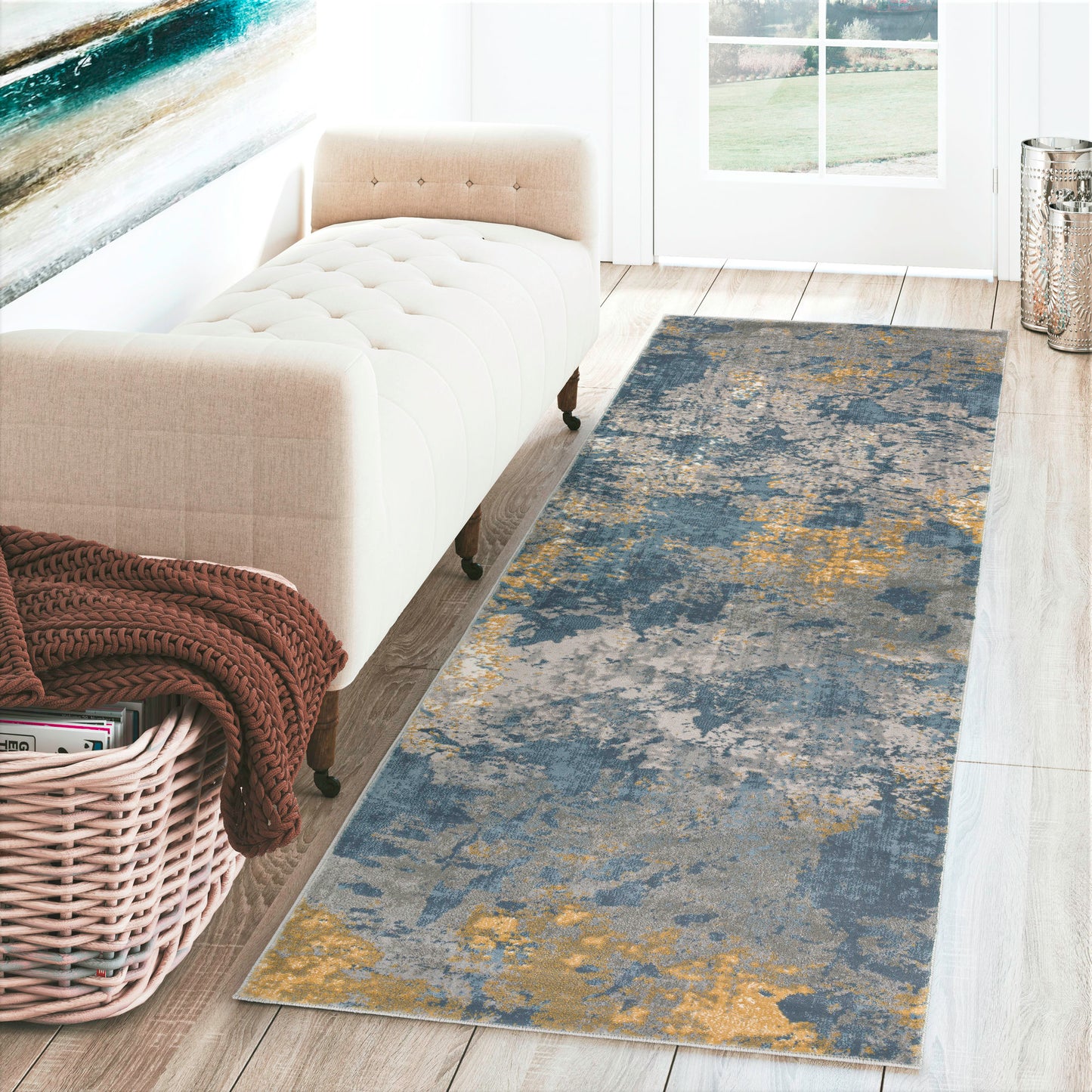 Cascina CC9 Indigo 2'3" x 7'5" Runner Rug