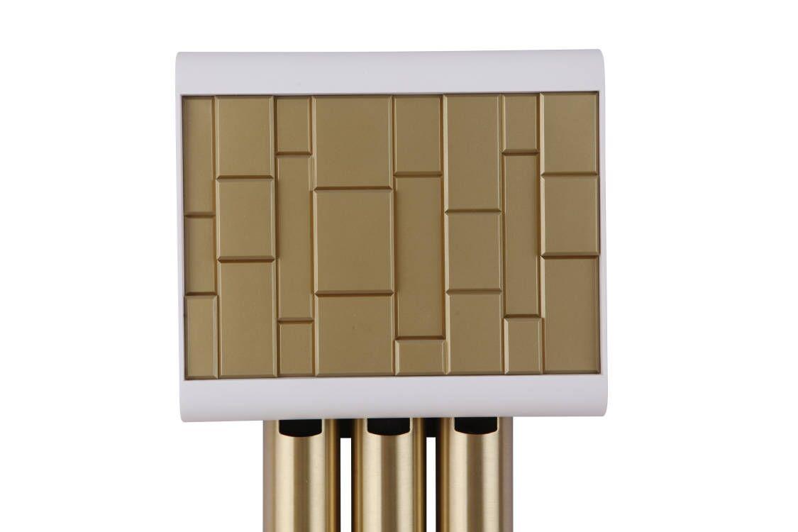 3 Tube Contemporary Westminster Chime in White with Satin Brass - WSB