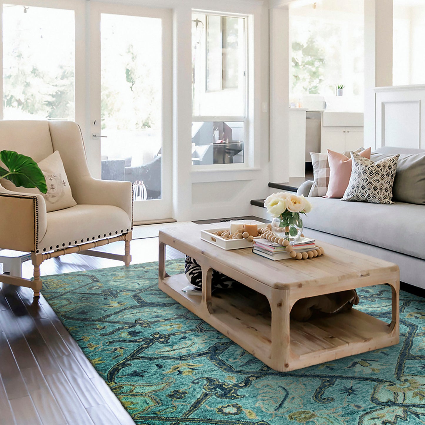 Kaleen Chancellor Collection Bright Blue Area Rug 5' x 7'9"