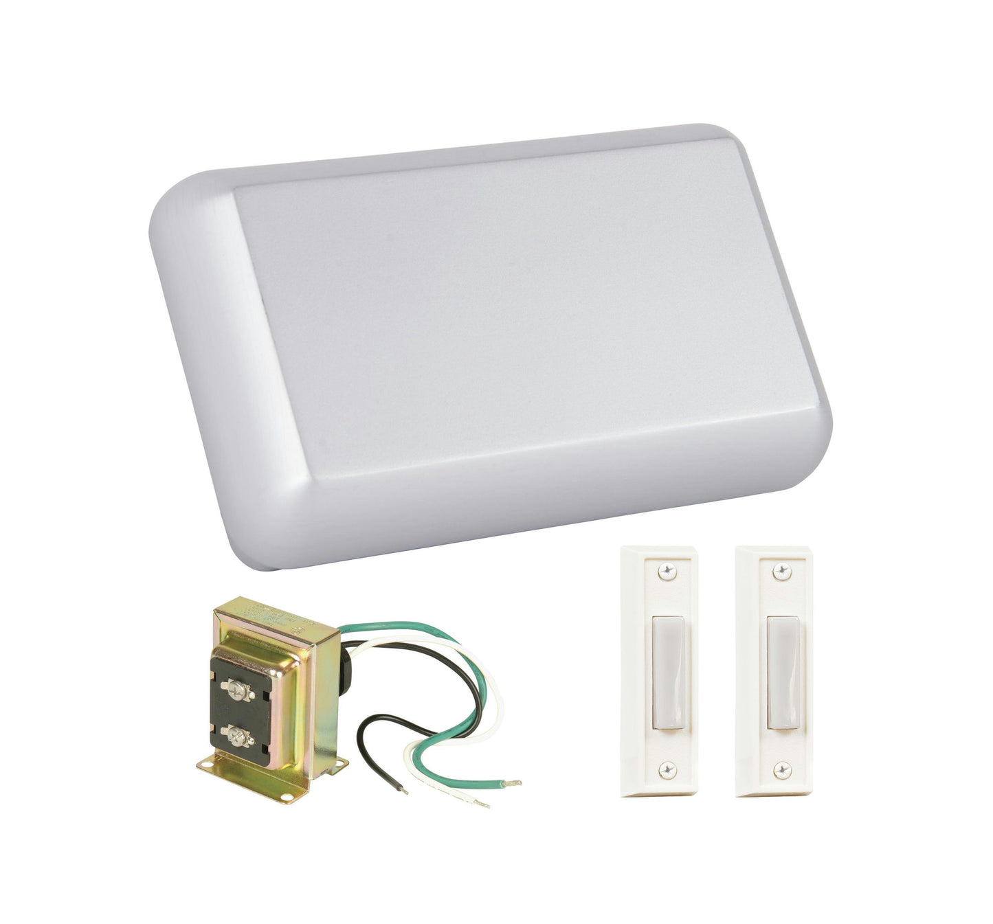 Kit with 1 transformer, 1 chime, 2 white buttons, CK1000-BN