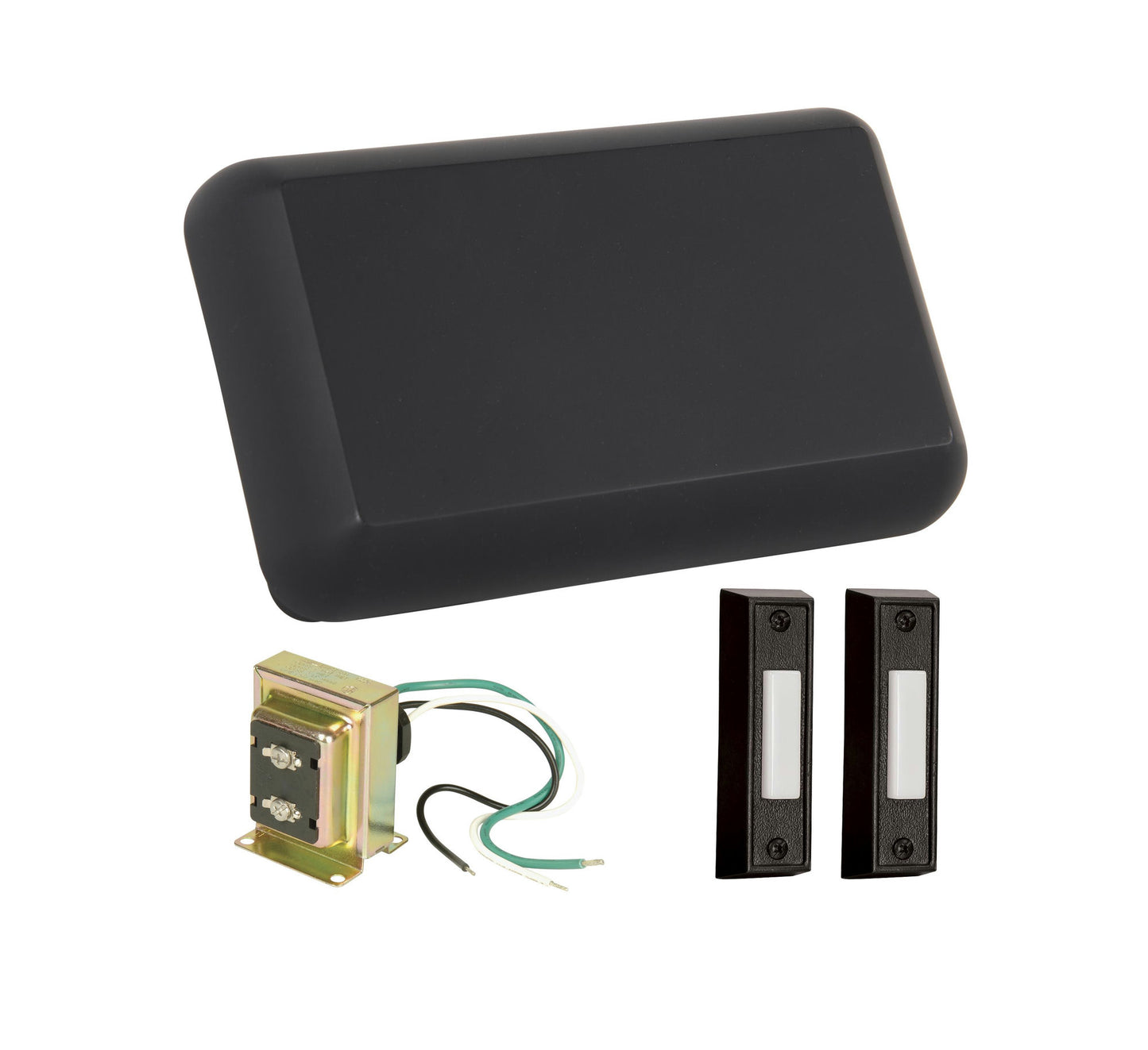 Kit with 1 transformer, 1 chime, 2 black buttons, CK1001-FB