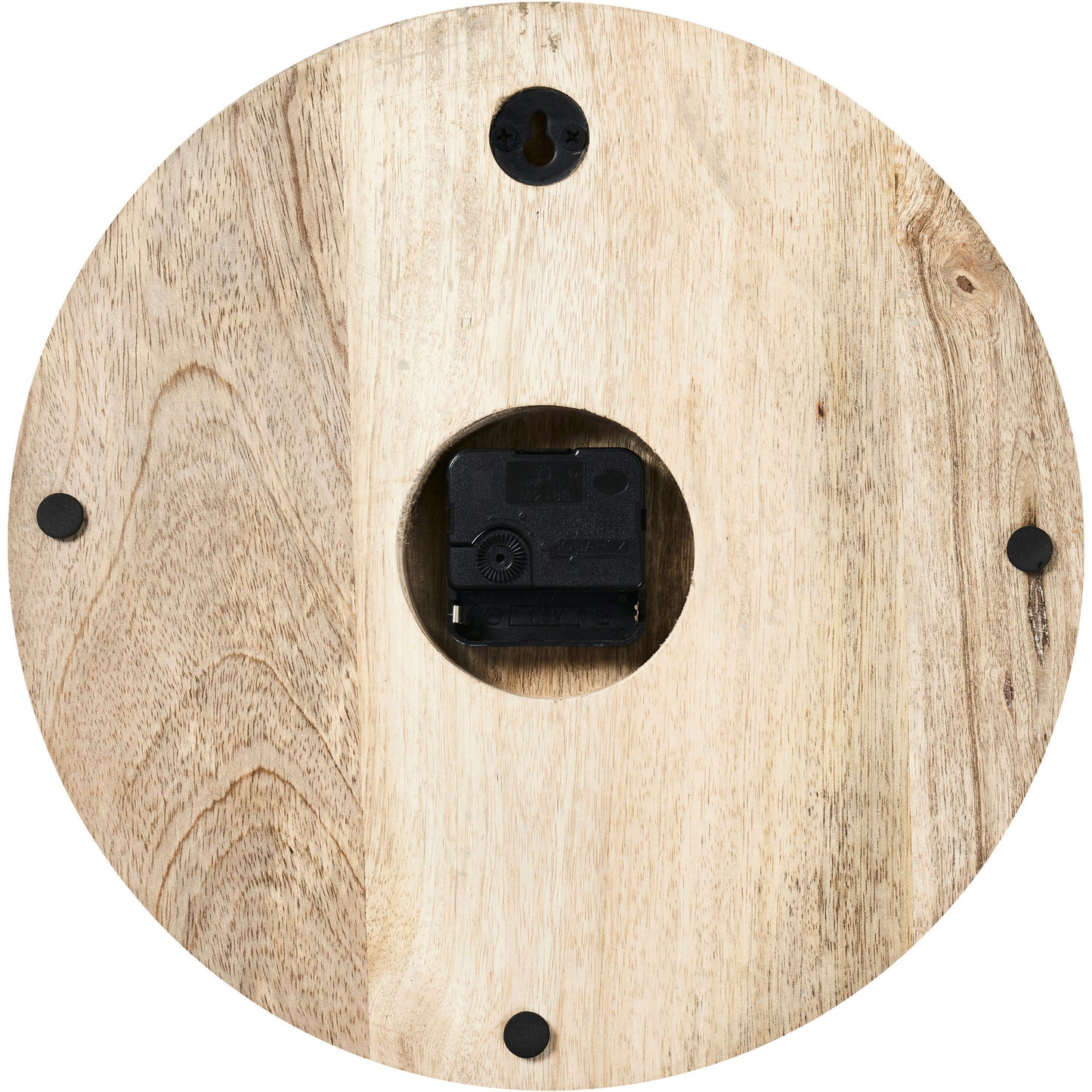 Yalina Natural Mango Wood Wall Clock With Lazer Cut