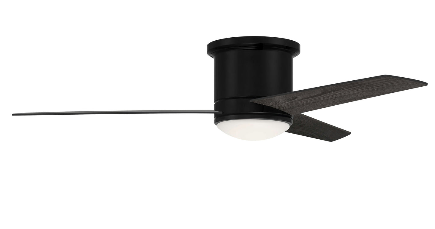 52" Cole, Flat Black Finish, Flat Black/Greywood Blades, Light kit Included