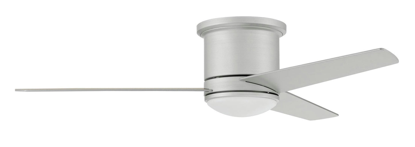 52" Cole, Painted Nickel Finish, Nickel/Driftwood Blades, Light kit Included