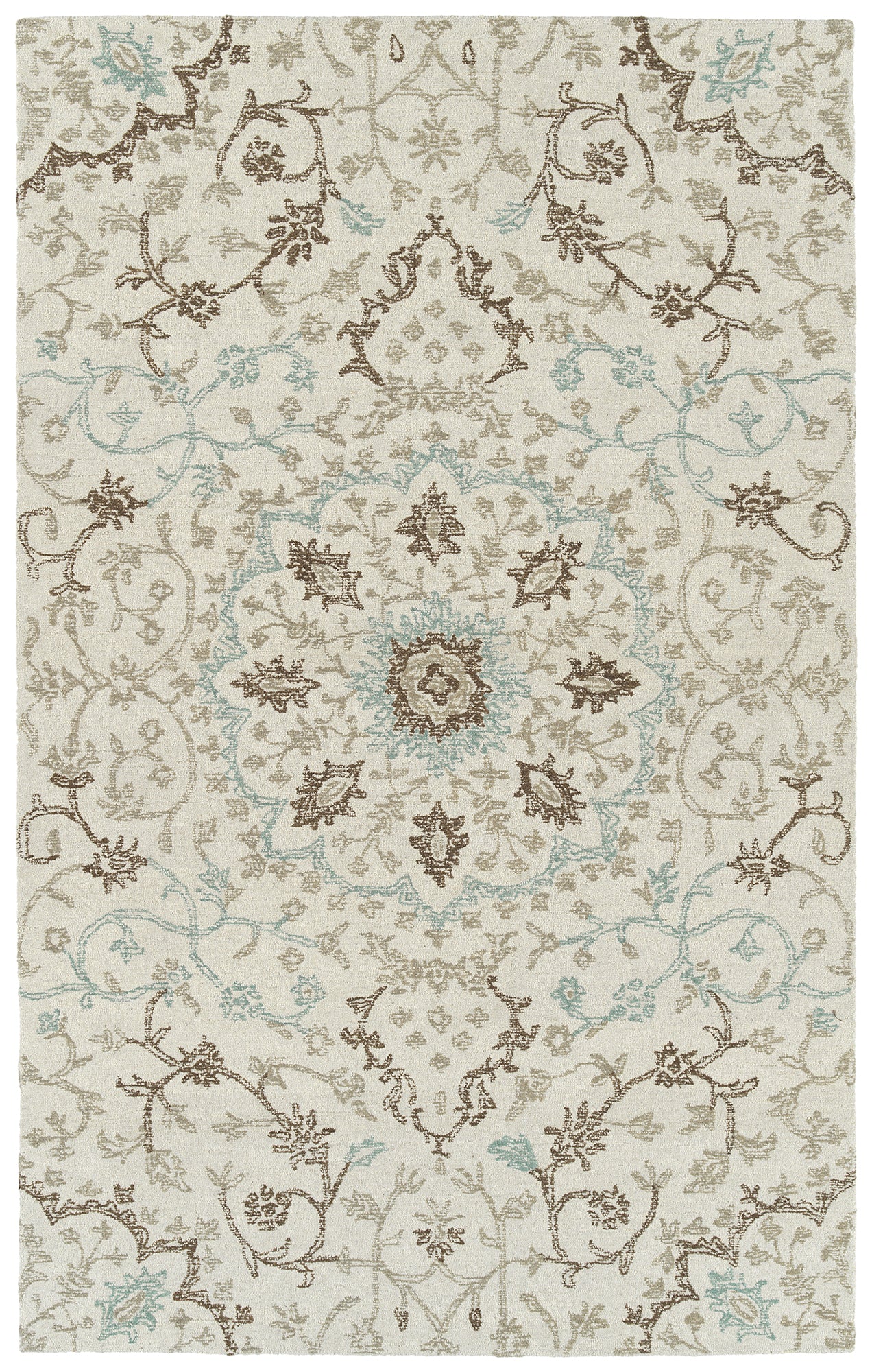 Kaleen Courvert Collection Ivory Brown Area Rug 8' x 10'